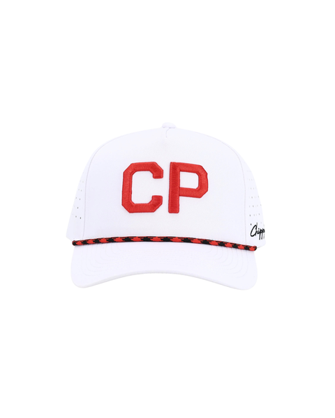Crown Point White Rope Hat - Chippopotamus Red
