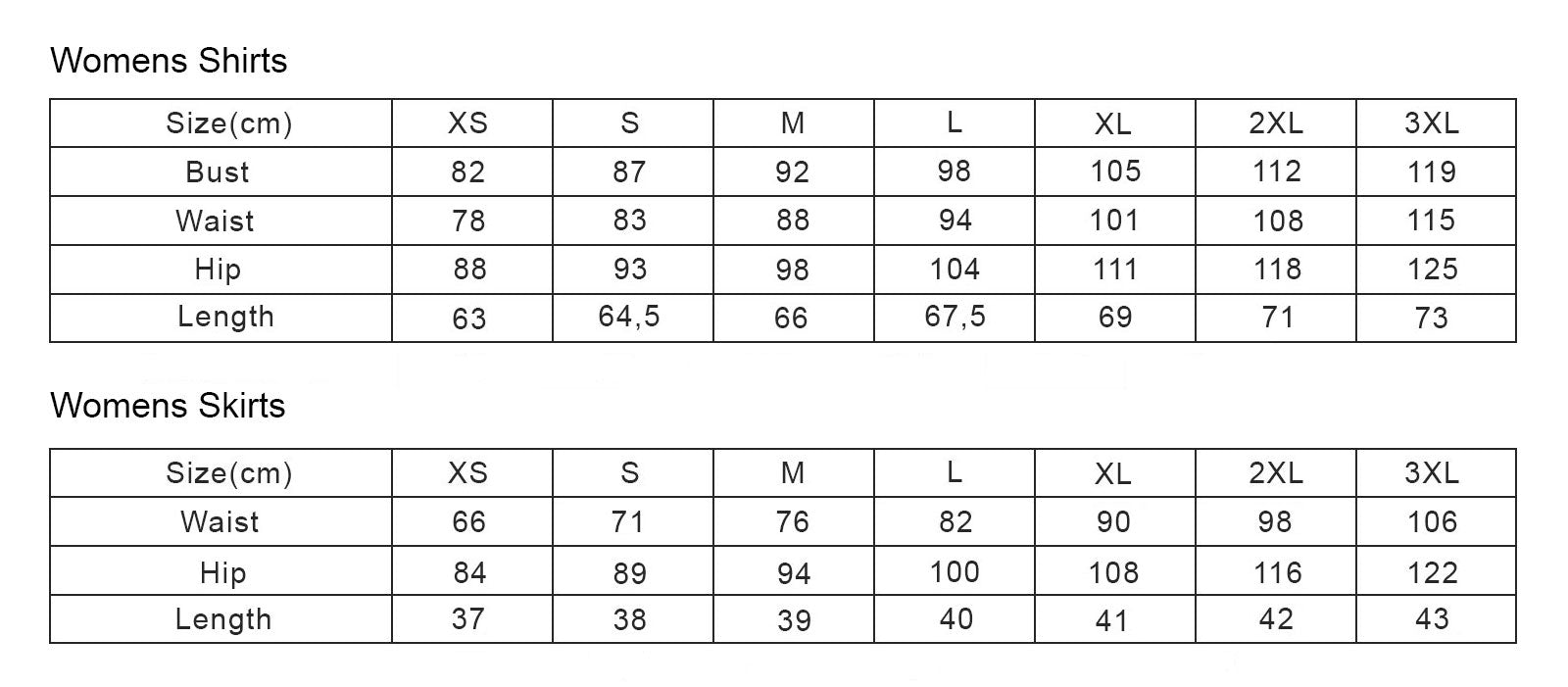 Size Chart