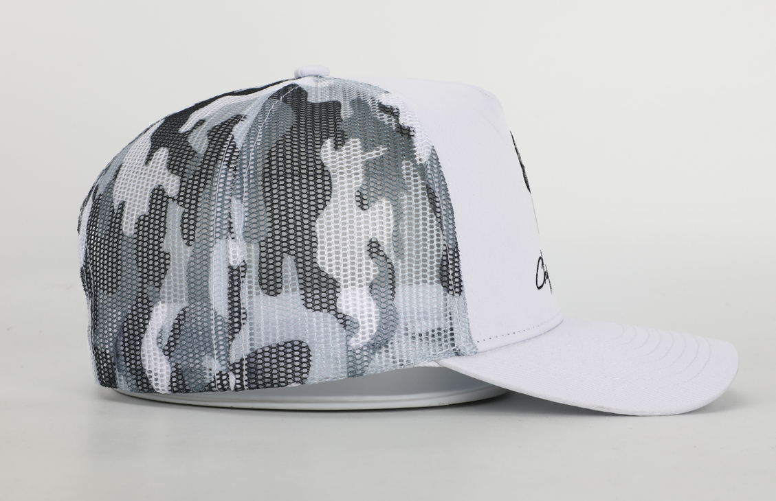 White shop camo hat